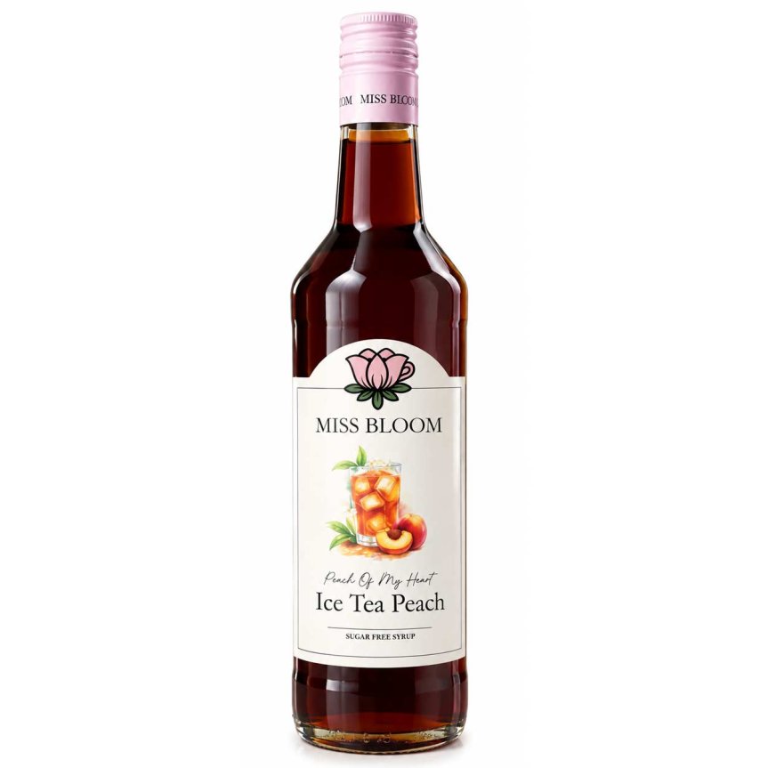 Zoom image of Miss Bloom Sugar-Free Peach Iced Tea Syrup – Peach of My Heart – 50 cl