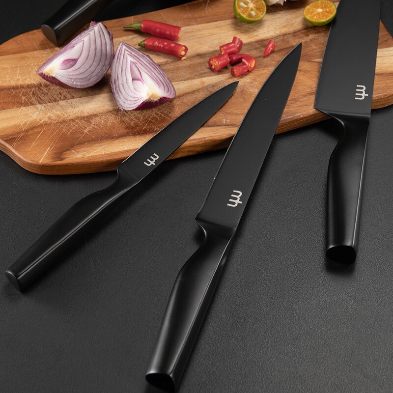 Black Knife Set 4 Pieces Modern House - Home & Kitchen