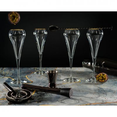 Open Up Champagne glass 21 cl with gold rim 4-pack Chef & Sommelier