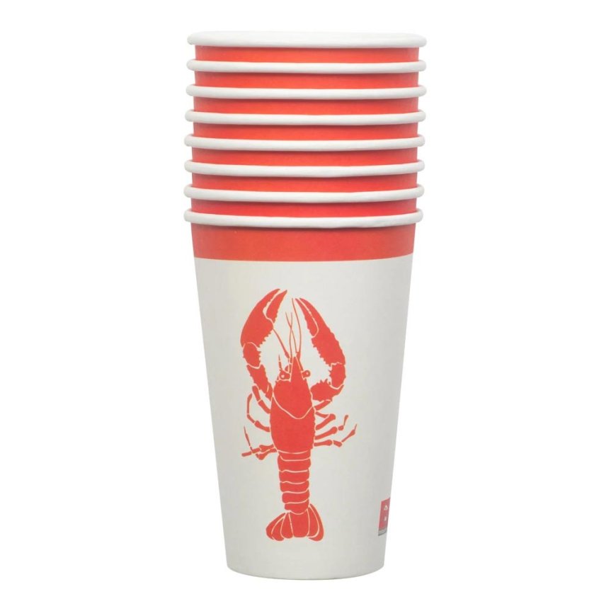 Paper mugs for crayfish party 37 cl 8-pack