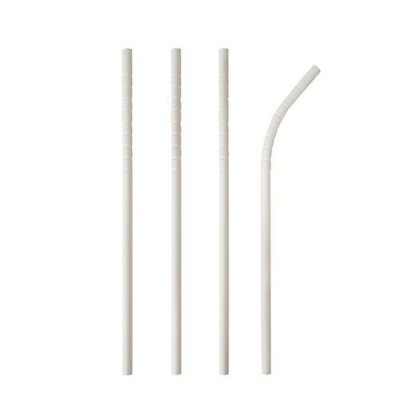 Paper Straws white bendable 100 pcs