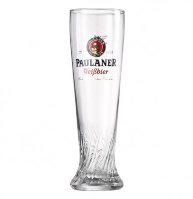 Paulaner weissbier beer glass