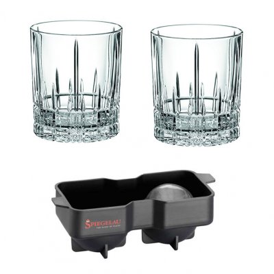 Perfect Serve whiskey glass / ice mould balls set 3 parts