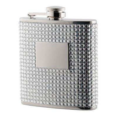 Hip Flask with white pearls