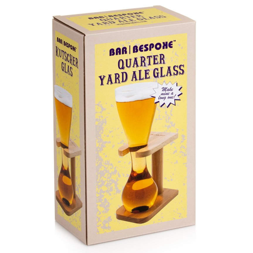 Zoom image of Quarter Yard Beer beer glass in wooden stand