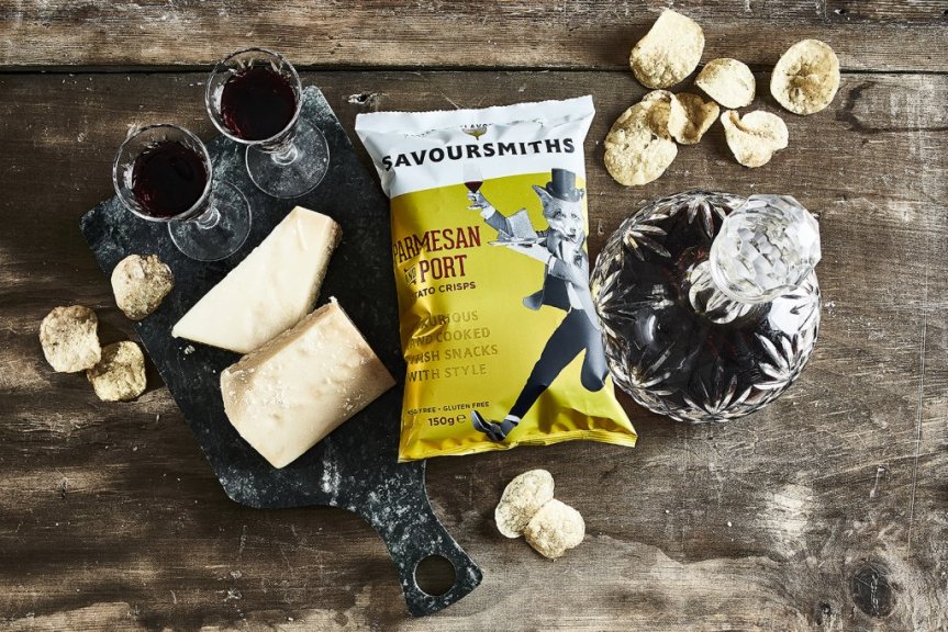 Savoursmiths potato crisps - parmesan and port 40 g