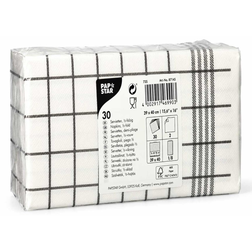 Zoom image of Napkins PUNTO 39 x 40 cm gray Kitchen Towel 30-pack