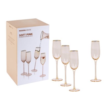 Soft Pink Flute Champagne glass 22 cl 4-pack