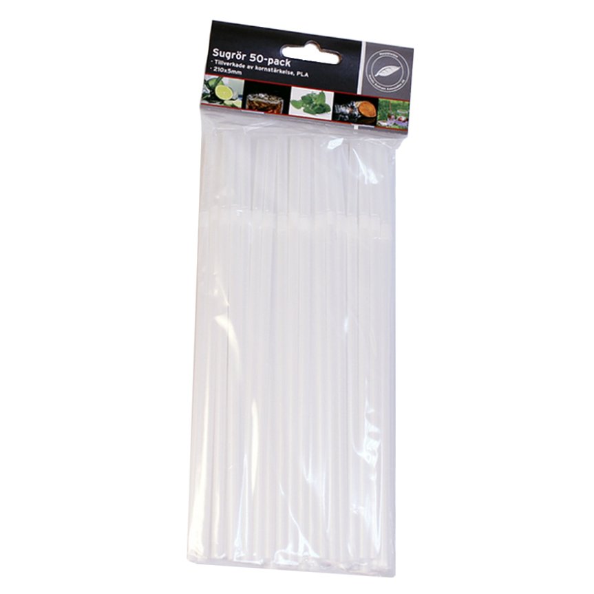 Straws white, organic, 21 cm 25-pack