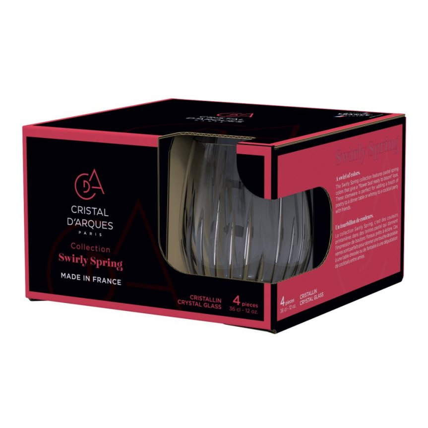 Cristal D'Arques Swirly Spring water glass 36 cl 4-pack