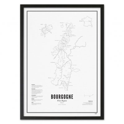 Poster wine region Bourgogne 40x50 cm