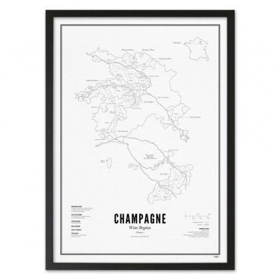 Poster wine region Champagne 40x50 cm