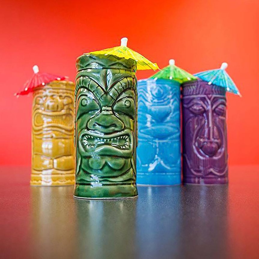 Tiki set 4 pcs ceramic glass 34 cl