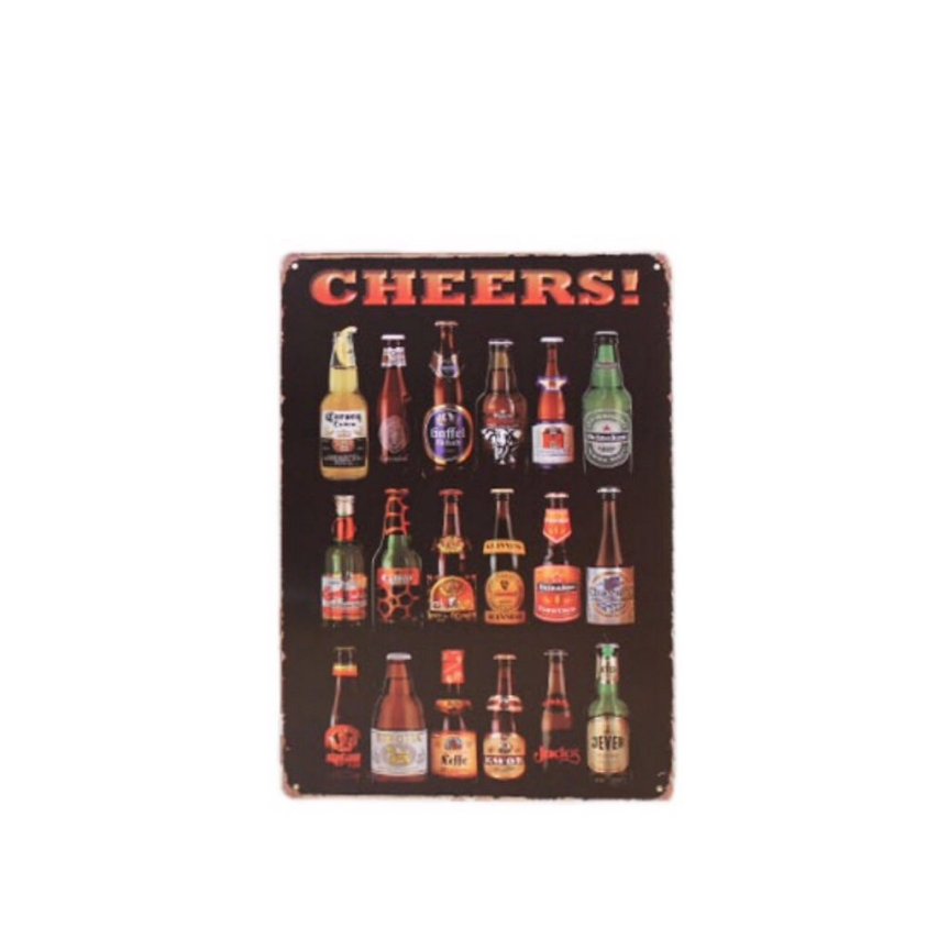 Wall sign with beer bottles - Cheers!