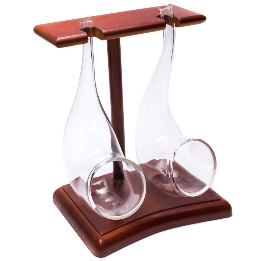 Zoom image of Vinology Pipe Sippers with wooden stand