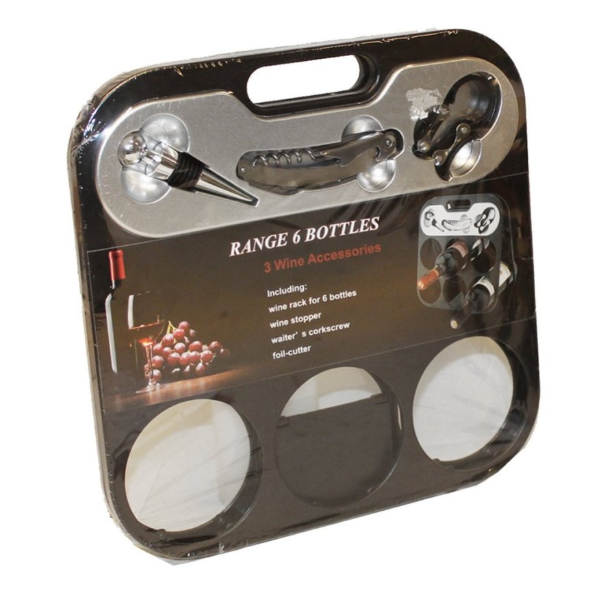 Wine rack with wine accessories