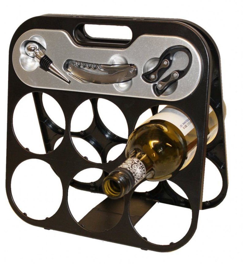 Wine rack with wine accessories