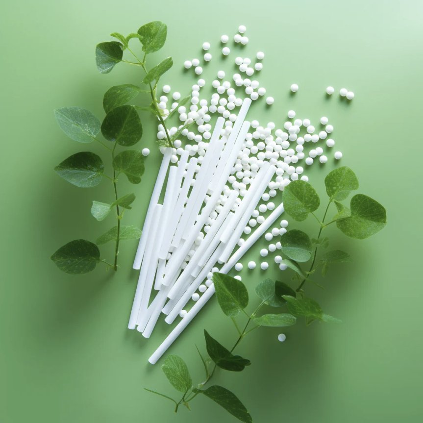 White straws bioplastic 15 cm 50-pack