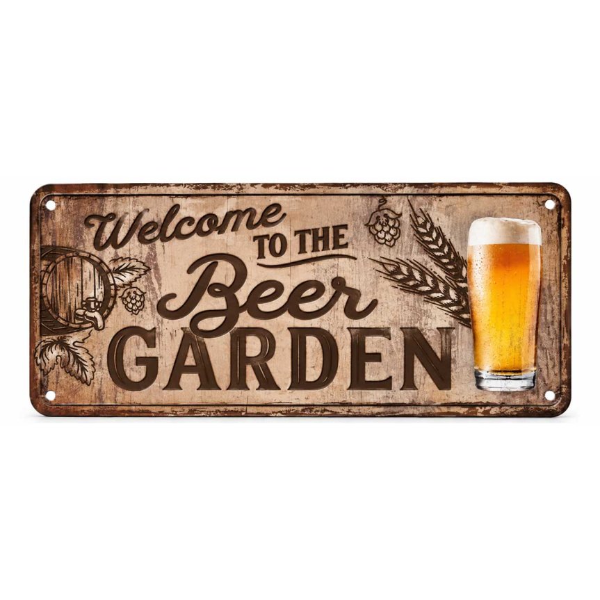 Zoom image of Bar sign Welcome to the beer garden 10x20 cm