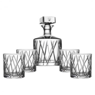 City set - 4 glasses and 1 decanter